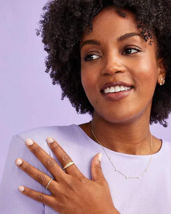 Posey 14K Yellow Gold Band Ring In White Diamonds^Kendra Scott Cheap