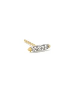 Remi 14K Yellow Gold Single Stud Earring In White Diamond^Kendra Scott Flash Sale