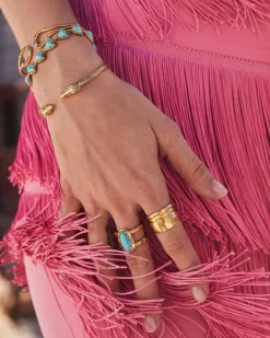 Robby Vintage Gold Link And Chain Bracelet In Variegated Turquoise Magnesite^Kendra Scott Online