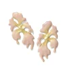 Savannah Gold Statement Earrings In Pink Enamel^Kendra Scott New
