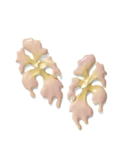 Savannah Gold Statement Earrings In Pink Enamel^Kendra Scott New