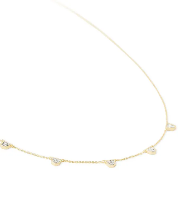 Shannon 14K Yellow Gold Collar Necklace In White Diamond^Kendra Scott Fashion