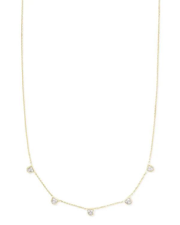 Shannon 14K Yellow Gold Collar Necklace In White Diamond^Kendra Scott Fashion