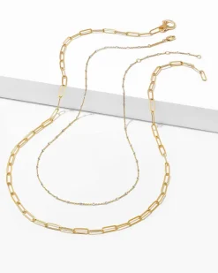 Single Satellite And Paperclip Necklace Layering Set In 18K Gold Vermeil^Kendra Scott Hot