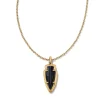 Skylar Vintage Gold Short Pendant Necklace In Black Banded Agate^Kendra Scott Shop