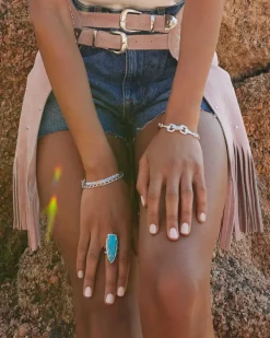 Skylar Vintage Silver Statement Ring In Variegated Dark Teal Magnesite^Kendra Scott Online