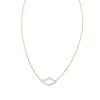 Small Abbie 14K Yellow Gold Pendant Necklace In White Diamond^Kendra Scott Best Sale