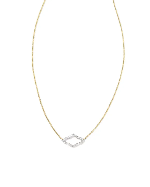Small Abbie 14K Yellow Gold Pendant Necklace In White Diamond^Kendra Scott Best Sale