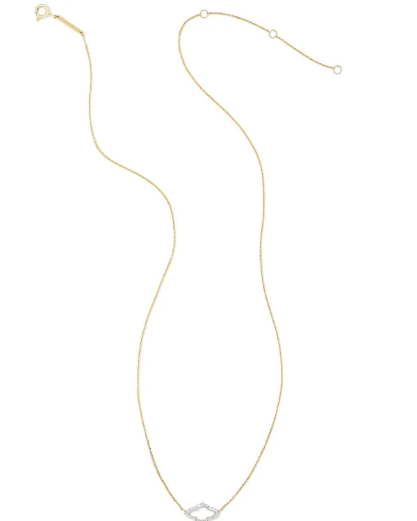 Small Abbie 14K Yellow Gold Pendant Necklace In White Diamond^Kendra Scott Best Sale