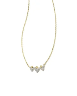 Spencer 18K Gold Vermeil Pendant Necklace In White Topaz^Kendra Scott New