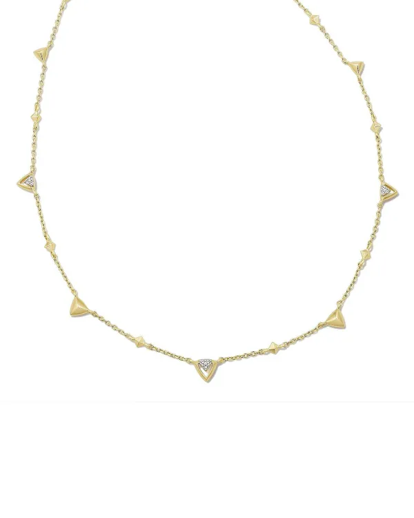 Spencer 18K Gold Vermeil Strand Necklace In White Topaz^Kendra Scott Clearance