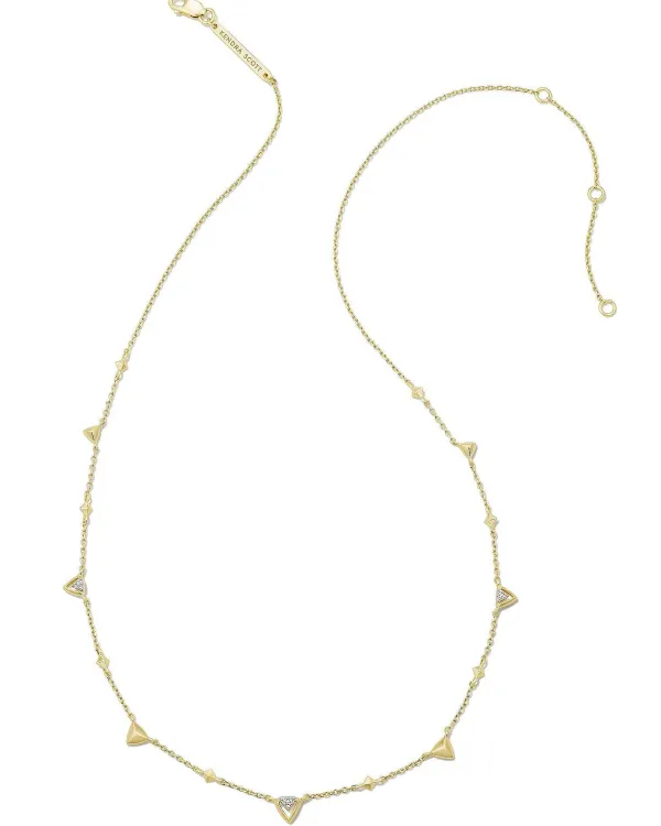 Spencer 18K Gold Vermeil Strand Necklace In White Topaz^Kendra Scott Clearance