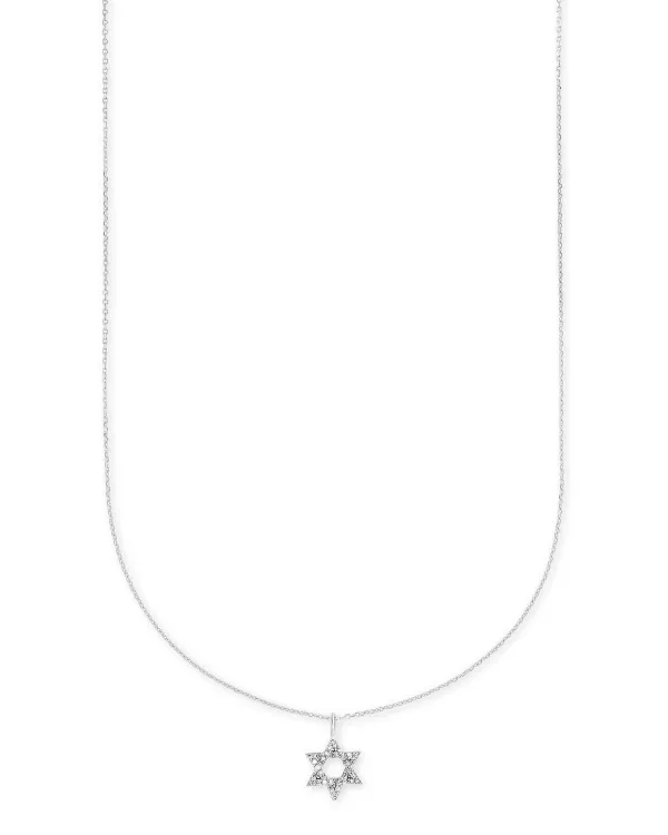 Star Of David 14K White Gold Pendant Necklace In White Diamonds^Kendra Scott Best