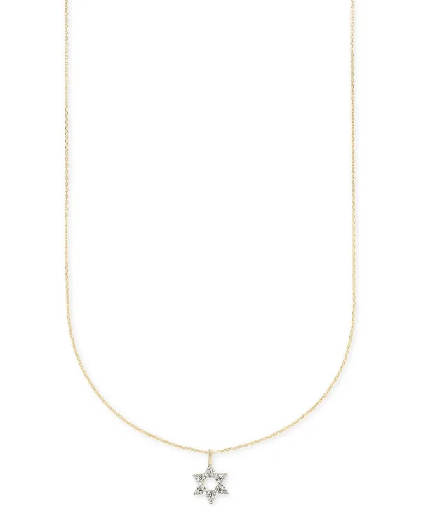 Star Of David 14K Yellow Gold Pendant Necklace In White Diamonds^Kendra Scott Shop