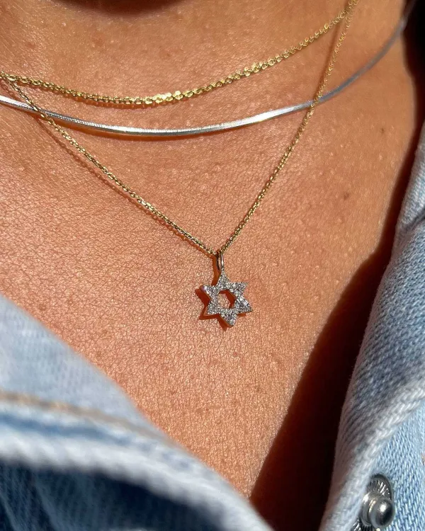 Star Of David 14K Yellow Gold Pendant Necklace In White Diamonds^Kendra Scott Shop