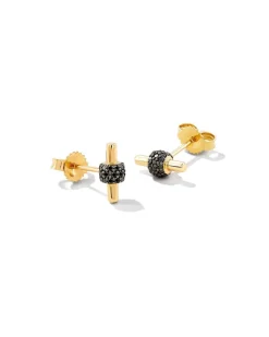 Stella 14K Yellow Gold Stud Earrings In Black Diamond^Kendra Scott Outlet