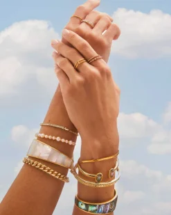 Tenley Gold Shell Cuff Bracelet In Ivory Mother-Of-Pearl^Kendra Scott New