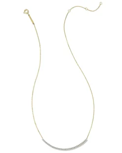 Tennis 14K Yellow Gold Bar Necklace In White Diamond^Kendra Scott Store
