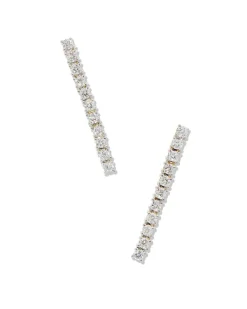 Tennis 14K Yellow Gold Linear Earrings In White Diamond^Kendra Scott Cheap