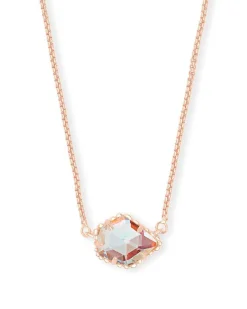 Tess Rose Gold Pendant Necklace In Dichroic Glass^Kendra Scott Best