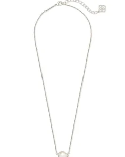 Tess Silver Pendant Necklace In Platinum Drusy^Kendra Scott New