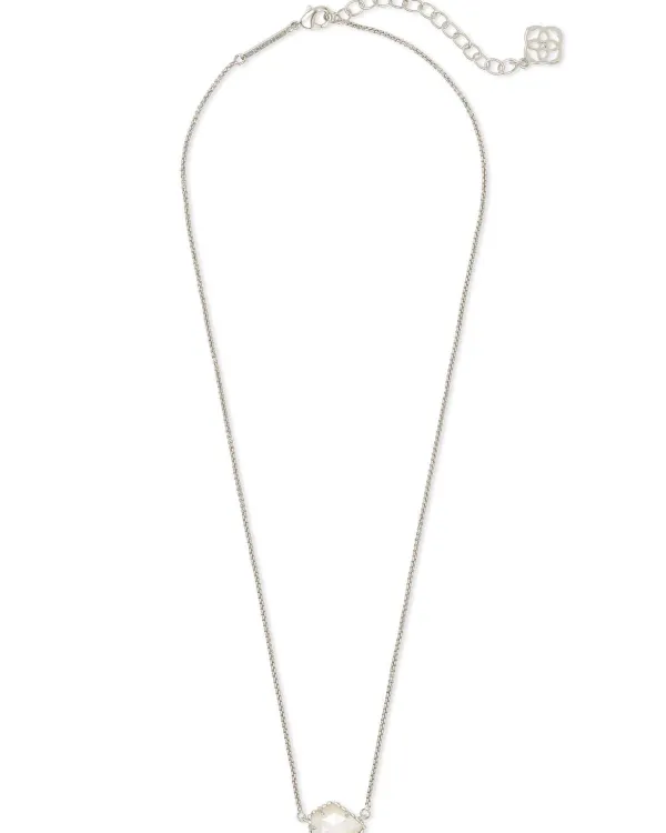 Tess Silver Pendant Necklace In Platinum Drusy^Kendra Scott New