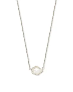 Tess Silver Pendant Necklace In Platinum Drusy^Kendra Scott New