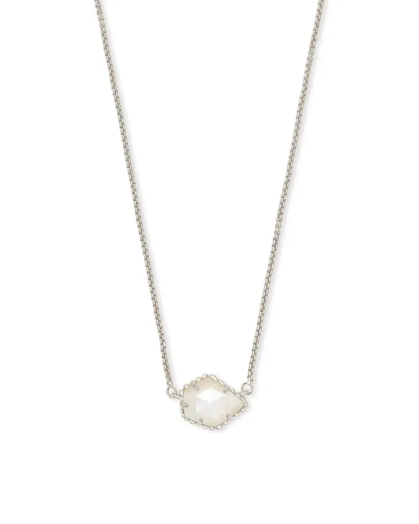 Tess Silver Pendant Necklace In Platinum Drusy^Kendra Scott New