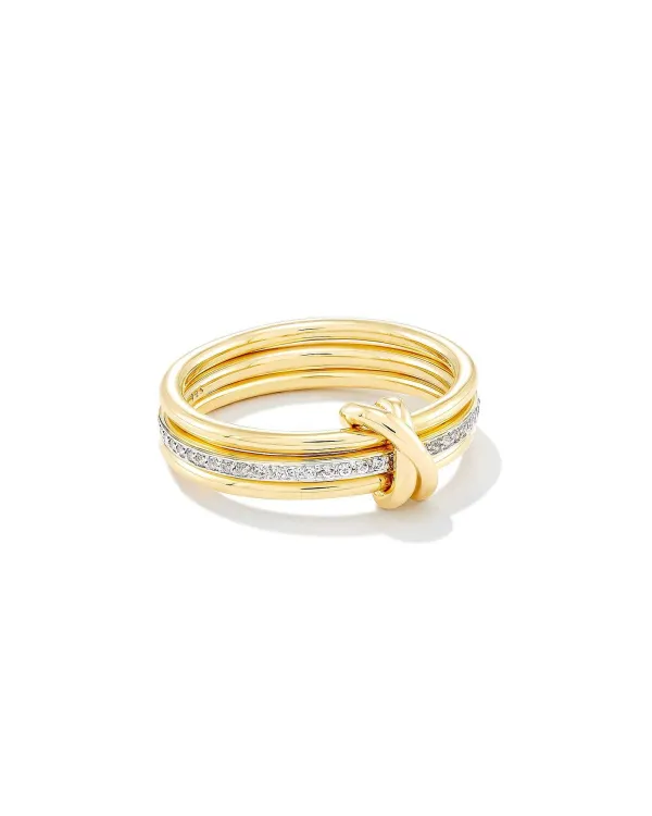 Tia 18K Gold Vermeil Band Ring In White Sapphire^Kendra Scott Clearance