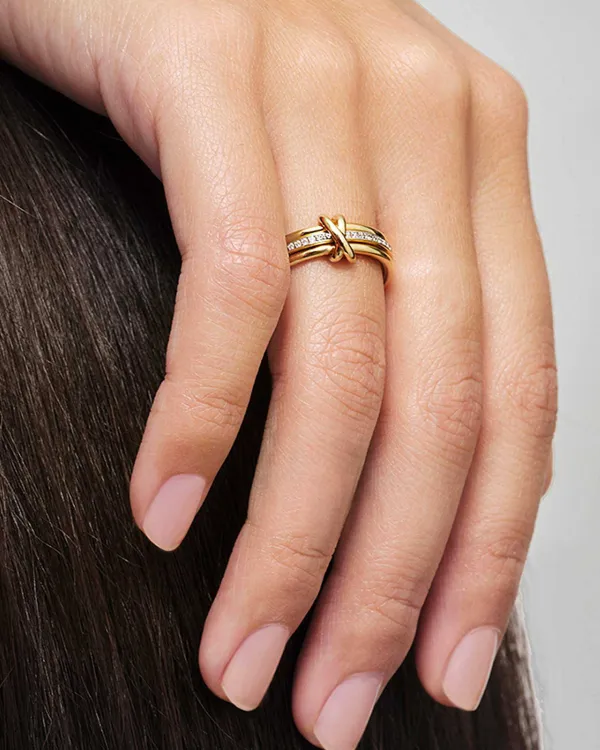 Tia 18K Gold Vermeil Band Ring In White Sapphire^Kendra Scott Clearance