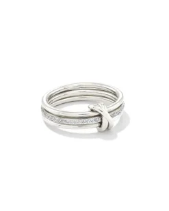 Tia Sterling Silver Band Ring In White Sapphire^Kendra Scott Best Sale