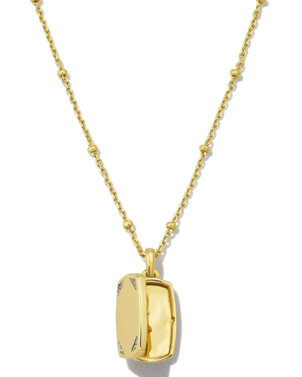 Tinsley 18K Gold Vermeil Tiny Locket Necklace In White Topaz^Kendra Scott Fashion
