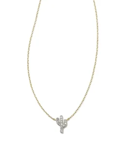 Tiny Cactus 14K Yellow Gold Pendant Necklace In White Diamond^Kendra Scott Cheap