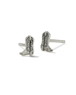 Tiny Cowboy Boot Stud Earrings In Oxidized Sterling Silver^Kendra Scott Flash Sale