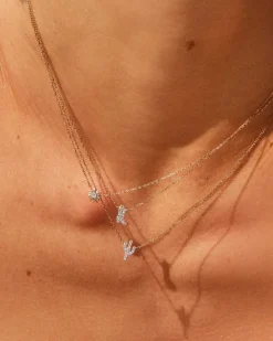 Tiny Flower 14K Yellow Gold Pendant Necklace In White Diamond^Kendra Scott Cheap
