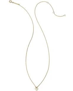 Tiny Heart Padlock 14K Yellow Gold Pendant Necklace In White Diamond^Kendra Scott Flash Sale