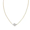 Tiny Texas 14K Yellow Gold Pendant Necklace In White Diamond^Kendra Scott New