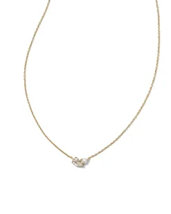 Toi Et Moi 14K Yellow Gold Pendant Necklace In White Sapphire And White Pearl^Kendra Scott New
