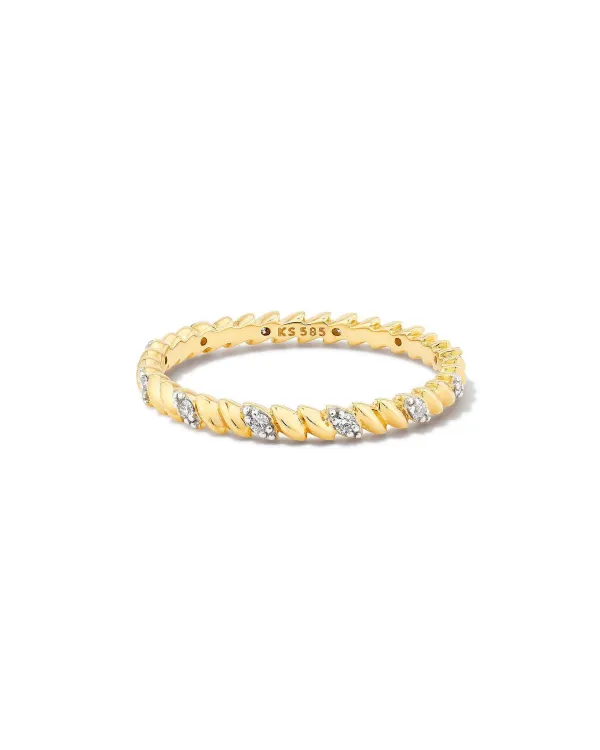 Tyler 14K Yellow Gold Band Ring In White Diamond^Kendra Scott Best