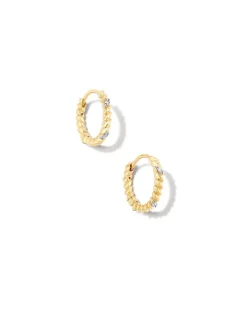 Tyler 14K Yellow Gold Huggie Earrings In White Diamond^Kendra Scott Cheap