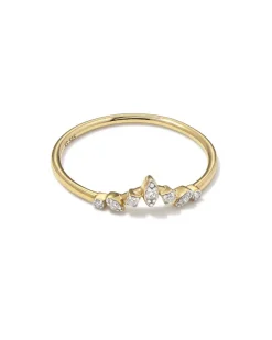 Willow 14K Yellow Gold Band Ring In White Diamond^Kendra Scott Clearance
