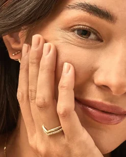 Wishbone Gold Ring Set In White Crystal^Kendra Scott Best Sale