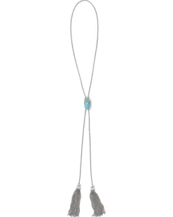 Wrangler® X Yellow Rose By Vintage Silver Bolo Necklace In Variegated Turquoise Magnesite^Kendra Scott Sale