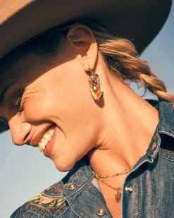 Wrangler® X Yellow Rose By Elle Gold Drop Earrings In Amber Illusion With Variegated Turquoise^Kendra Scott Discount