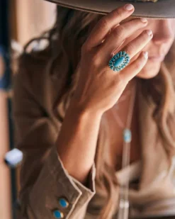 Wrangler® X Yellow Rose By Laurel Statement Ring In Variegated Turquoise Magnesite^Kendra Scott New